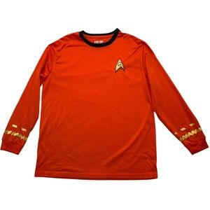Star Trek Uniform Long Sleeve T-Shirt Orange Men Large Tricorder Sci‎ Fi Cosplay